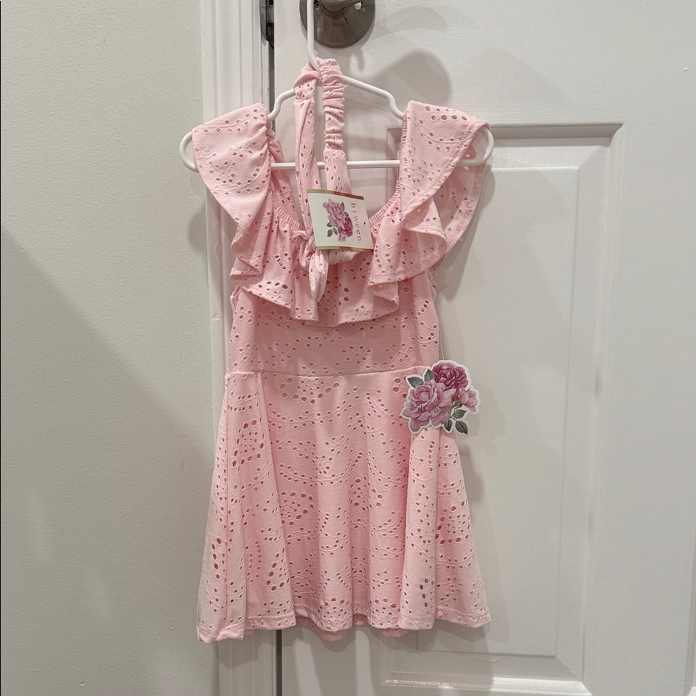 Pink Eyelet Kids Dress
